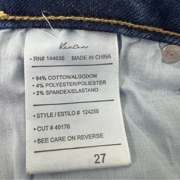 KanCan Jr Women’s Blue Jeans Sz 7/27 Distressed Pockets Stretch Button Fly - Picture 6 of 14